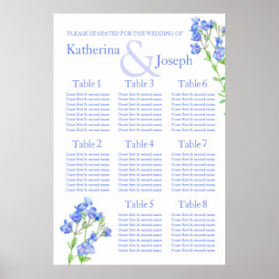 Poster Mariage bleu Speedwell Planner Table Planner 1-8