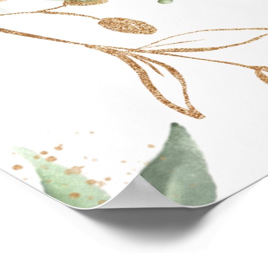 Poster Mariage bohème avec cercles dorés et eucalyptus (Coin)