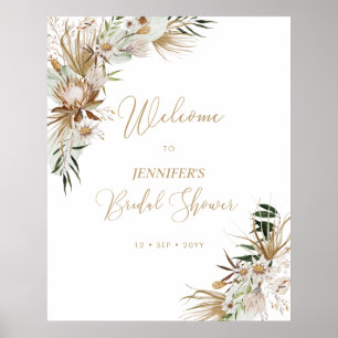 Poster Mariage Bohème Doré Bienvenue à la Mariée