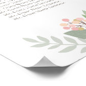 Poster Mariage Boho rose et or floral (Coin)