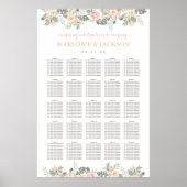 Poster Mariage Boho rose et or floral (Devant)