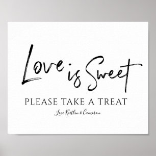 Poster Mariage Bonbons Buffet Panneau "L'amour est doux"