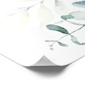 Poster Mariage botanique élégant or et vert Accueil (Coin)