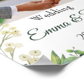 Poster Mariage Botanique Eucalyptus & Fleurs Blanches (Coin)