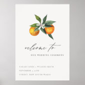 Poster Mariage botanique minimal chic orange (Devant)