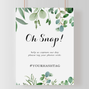 Poster Mariage botanique vert Eucalyptus Oh Snap