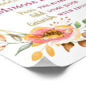 Poster Mariage brunch floral automnal moderne Shower Mimo (Coin)