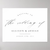 Poster Mariage budget blanc de script simple (Devant)