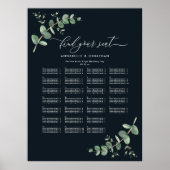 Poster Mariage Budget Eucalyptus botanique trouver votre  (Devant)