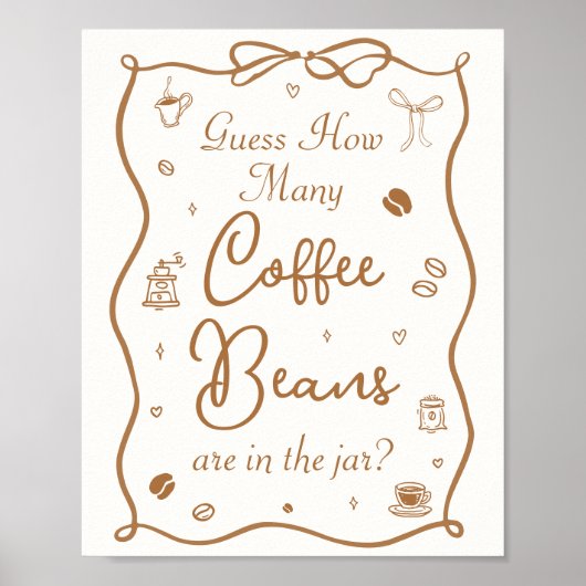 Poster Mariage Café : Combien de grains de café ? (Devant)