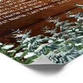 Poster Mariage campagnard de bois et de forêt neigeux Car (Coin)