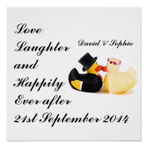 Poster Mariage Canards Rire Amour