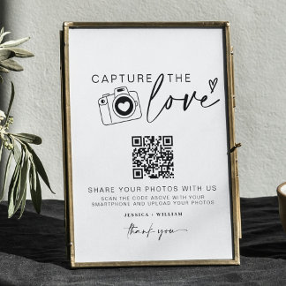 Poster Mariage Capture L'Amour | Partage de photos Code Q