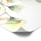 Poster Mariage carré floral argent or dramatique (Coin)