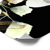 Poster mariage carré floral or argent dramatique (Coin)