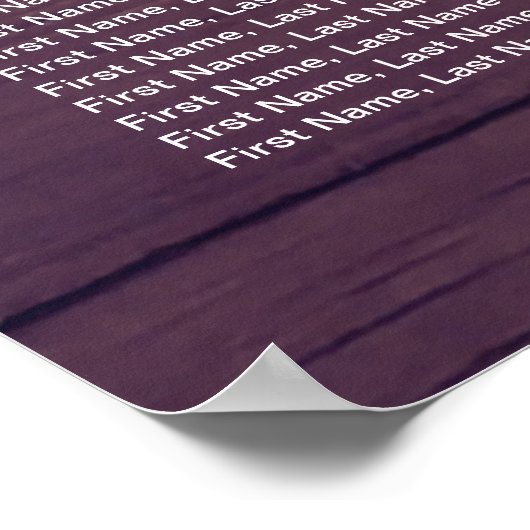 Poster Mariage Carte de siège Chic Floral Luminaires en b (Coin)