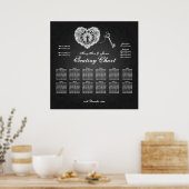 Poster Mariage Carte de siège Clé de mon coeur Noir (Cuisine)