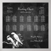 Poster Mariage - Carte de siège Inséparables Noir (Devant)