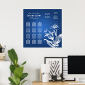 Poster Mariage Carte de siège Poppy Blue (Bureau à domicile)