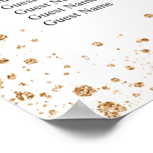 Poster Mariage carte de sièges parties scintillant en or (Coin)