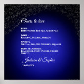 Poster Mariage Celestin Pleine lune & Étoiles menu de min (Devant)