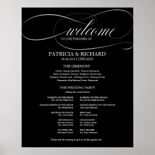 Poster Mariage Cerememal Programme Board Noir Et Blanc