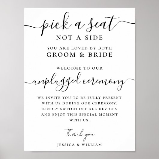 Poster Mariage Cérémonie de débranchement Choisissez un s (Devant)