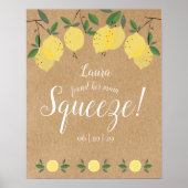 Poster Mariage champêtre avec citrons Main Squeeze (Devant)