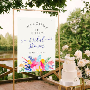 Poster Mariage champêtre Rose Fleurie Pluie Tropicale