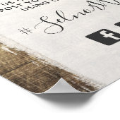 Poster Mariage Champêtre Rustique en Bois avec Hashtag Ph (Coin)