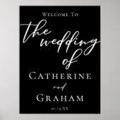 Poster Mariage chic avec typographie noire et blanche (Devant)