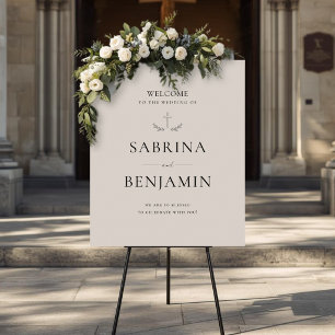 Poster Mariage chrétien minimaliste dessiné à la main Bie