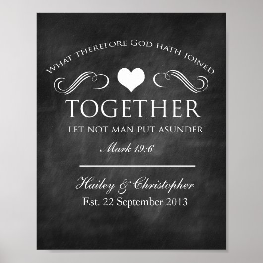 Poster Mariage Christian Chalkboard Imprimer (Devant)