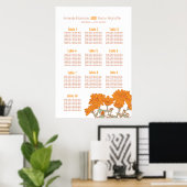 Poster Mariage chrysanthemum oranger plan de table (Bureau à domicile)