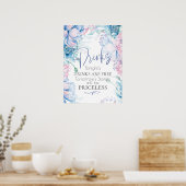 Poster Mariage | Ciel Bleu et Bubblegum Pink Peonies (Cuisine)