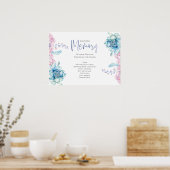 Poster Mariage | Ciel Bleu et Bubblegum Pink Peonies (Cuisine)