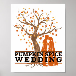 Poster Mariage citrouille D'Épices Avec Couleurs D'Automn