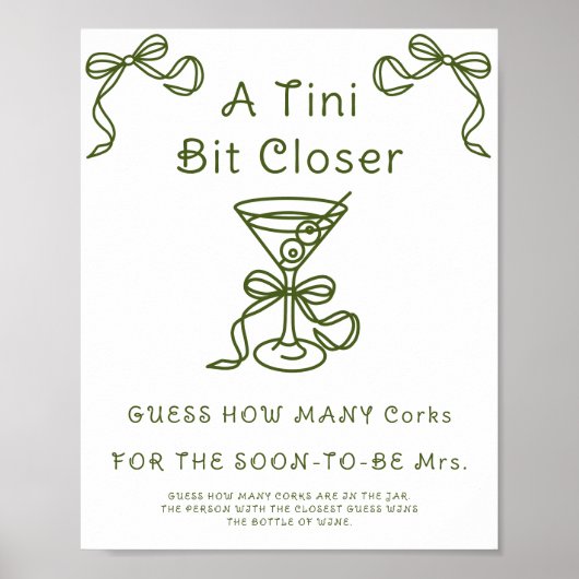 Poster Mariage civil Martini Combien de bouchons (Devant)