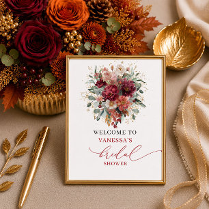 Poster Mariage classique automnal avec verdure et couleur