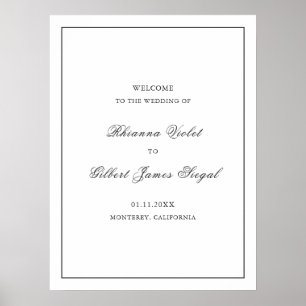 Poster Mariage Classique aux Frontières Noir et Blanc Int