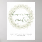 Poster Mariage Classique Combien de Bonbons (Devant)