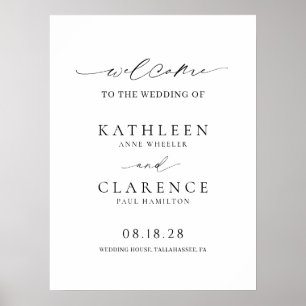 Poster Mariage classique noir et blanc élégant
