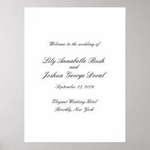 Poster Mariage Classique Noir et Blanc Intemporel