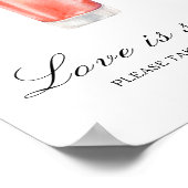 Poster Mariage cocktail - l'amour est doux (Coin)