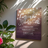 Poster Mariage Cupcake Flavers Couple Mason Jar Bois