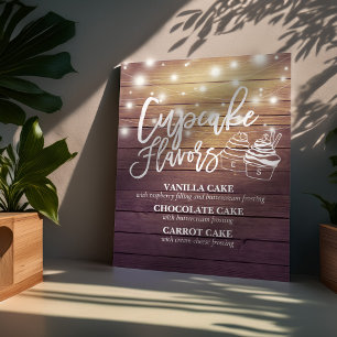 Poster Mariage Cupcake Flavers Couple Mason Jar Bois