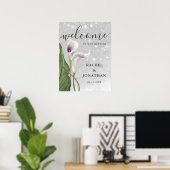 Poster Mariage d'accueil Calla Lily blanche et violette (Bureau à domicile)