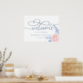 Poster Mariage d'accueil de de cadre géométrique rose (Cuisine)