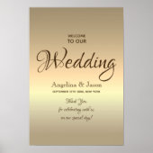 Poster Mariage d'accueil Gold simple (Devant)