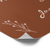 Poster Mariage d'accueil minimaliste en terre cuite (Coin)